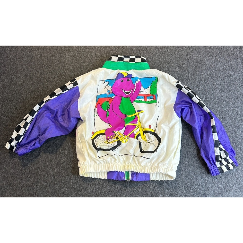 Vintage 1993 Barney the Dinosaur Windbreaker Jacket Mighty-Mac Kids 2T 90s TV - Picture 15 of 16